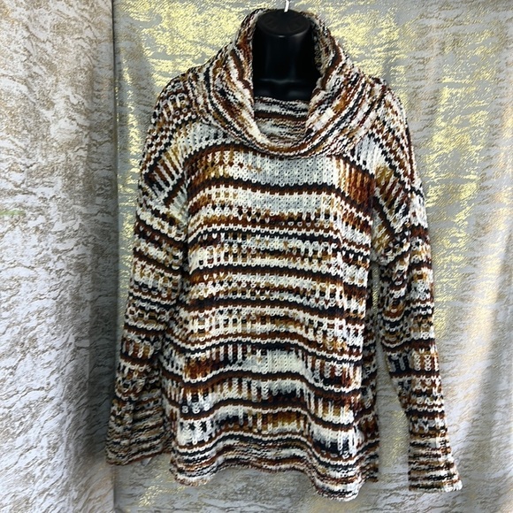 Tribal Tawny Chenille Cowl Neck Knit Sweater Size M - Picture 4 of 15